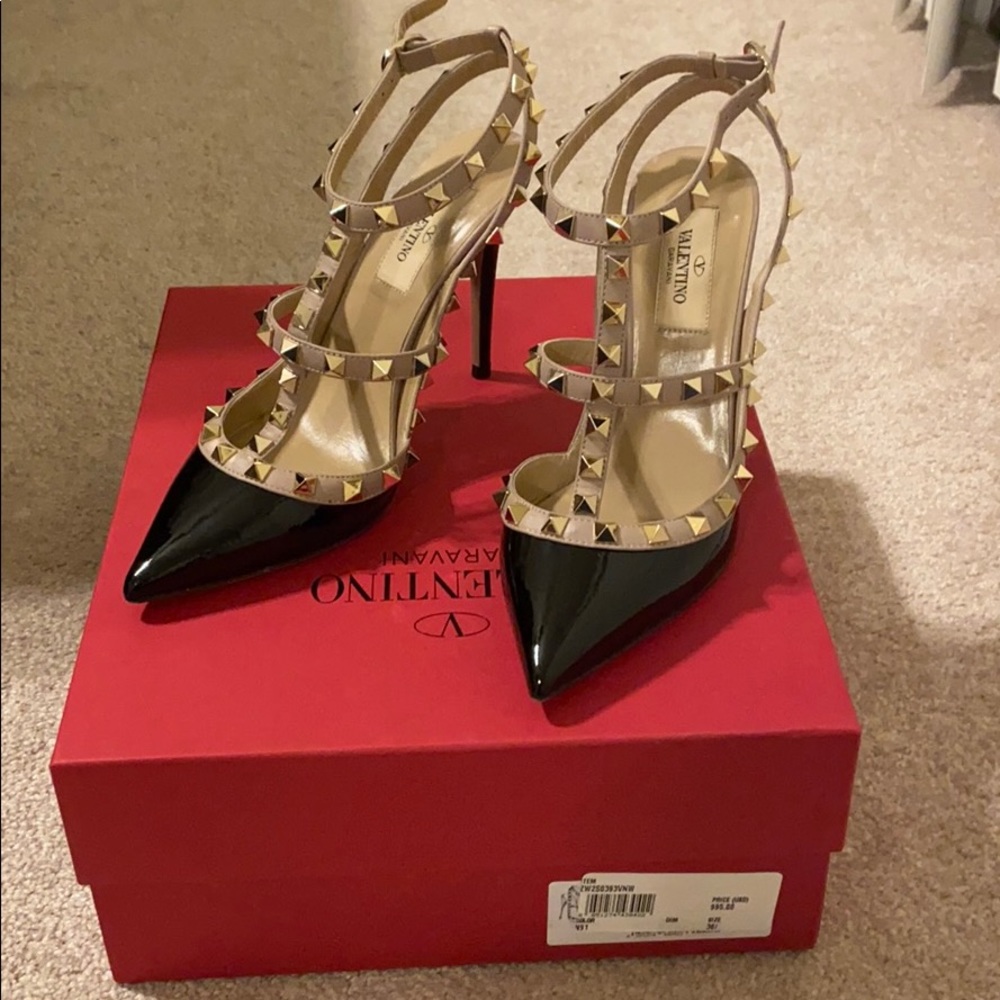 Valentino Rockstud T Strap Heel